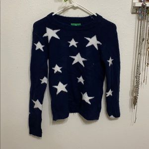 Blue and white starred sweater